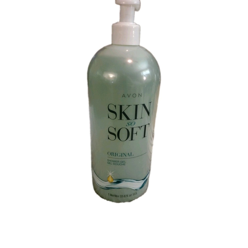 AVON SKIN SO SOFT ORIGINAL SHOWER GEL BONUS SIZE WITH PUMP INCLUDED  33.8FLOZ